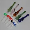 Bong per nettare di narghilè NC set con connettore in plastica per ciotola di vetro per unghie al quarzo da 14 mm Per tubo di paglia dab Bong