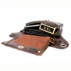 Man Genuine Leather Motorcycle Leg Bag Men's Vintage Waist Pack Fanny Packs Belt Bags Phone Pouch Travel Male Small Bag