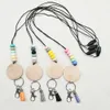 Groothandel gepersonaliseerde siliconen kraal potlood ketting lege schijf kwast hanger ketting multicolor optioneel