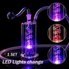 LED Luminous Całym Zestawami Szklana Fajka Fisza Pipe Dym Shisha Diposable Szklane Rury Palnik Oil Cop Catchers Bong PerCater Bubbler Tobacco Bowl Accessories Prezenty