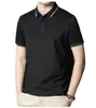 Clothing Men's T-Shirts Regular Length Lapels Short Sleeves Cotton