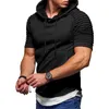 Moda de manga corta con capucha de los hombres Casual Street Wear Pullover Color sólido Sudadera Jogger Brand Men's Wear T200614