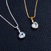 Amor coração em forma de zircão pingente colar clavícula longa cadeia pingente rhinestone ouro prata cor jóias de casamento