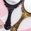 Hand held Makeup Mirror Romantic vintage Lace Hold Mirrors Oval Round Cosmetic Tool Dresser Gift DH9482