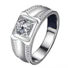 Anneaux Femmes Crystal Bijoux Homme Silver Diamond Bague Mariage 18K Cluster en or blanc pour styles de bande féminine