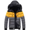 Mäns vinter tjock kort kappa ungdom varm bomulljacka singel-breasted casual hooded 211214