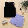 Summer 2-piece Baby / Toddler Boy Letter Camisole and Shorts Set 210528