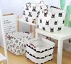 33x30cm INS foldable storage bucket top waterproof bathroom dirty clothes laundry storage box cotton and linen children toy storage bag