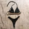 Bikinis Set Braziliaanse meisjes zwemmen pakken bikini kleine kop + hoge gesneden stijl beach biquini effen zwart / wit micro zwemmen string