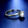 Nymph Real Moissanite Gemstoneダイヤモンドリング1.0カラットD色925スターリングシルバー女性パーティー婚約ギフト