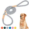 多色コットンロープカラー快適で丈夫なペットのトレーニング犬のひもペットの供給ベーシックリース100％コットンソリッドQianyi 210729