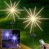 112 LEDストリングライト花火の流星DIYランプストリップ装飾きらめき星のスターバーストリモコン8モード電池太陽芝芝刈りライト