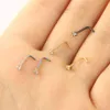 Tiancifbyjs CZ Gem Zirkon L Şekli Damızlık Vida Burun Piercing Kadın Erkek Punk Vücut Piercing Burun Yüzükler