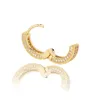 Hip Hop Gold Hoop Kolczyki Biżuteria Moda Męskie Kobiet Srebrny Iced Out Bling Earring