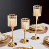 Candle Holders Living Room Home Decoration Wedding Table European Golden Candlestick Iron Holder Romantic Crystal Cup