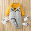 Outono kintted roupas bebê luva luva algodão infantis roupa romper cartoon traje ropa bebe menino menino 210816