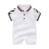 Retail sommar bebis t-tröjor Bomull Barn Kortärmad T-shirt Högkvalitativ Barn Nedgång Krage Plaid T-shirt Kids kläder 438 Y2