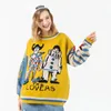 Men's Sweaters LACIBLE Harajuku Sweater Pullover Men Patchwork Clown Print Knitted Hip Hop Streetwear Retro 2021 Spring Male Loose Tops