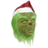 Costume do Papai Noel terno de fantasia de Natal Geek Thief Green Fur Monster Grinch Máscara Party294o