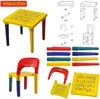 WACO Toddler Kids Alphabet Table and Chair Set, Plastic Activity Furniture for Toddler, Study Play Arts Dining Patio Desk for Baby Girls Boy