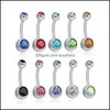 Navel & Bell Button Rings Body Jewelry European And American Fashion Titanium Steel Ring Nail Piercing Buckle247 T2 Drop Delivery 2021 H9Nfi