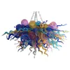 Kunst dekorative Lampe Hand geblasenes Glas Kronleuchter Designer-Kette Anhängerlampen für lebende Esszimmerlichter AC 110-240V Multi Colored 28 x 20 Zoll