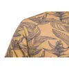 Aiopeson лист печатанный футболка мужская кармана повседневная высокое качество 100% хлопчатобумажная одежда летняя гавайская стиль S 210707