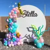 Rosa lila latex ballong garland kit sjöjungfru svansballonger skal havsstjärna globos under havet party dekorationer sommar decors x0726