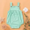 Baby Mooie Candy Color Solid Pocket Strappy Romper 210528
