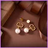 Pearl New Gold Ear Studs Donna Fashion Lettera Orecchini per la festa nuziale Ladies Designers Orecchino Mens per i regali Gioielli firmati D2112133F