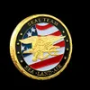 5PCS Arts and Crafts US Army Gold Poughed Moneta USA Sea Air of Seal Team Challenge Department Navy Military Badg7649743