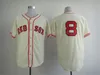 1939 1967 Retrour Baseball Vintage 26 Wade Boggs Jersey 9 Ted Williams 14 Jim Arroz Retire Costurado Azul Branco Vermelho Cinza Bege