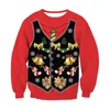 Men's Sweaters Women Man Ugly Christmas 3D Tree Candy Sock Bells Printed Xmas Pullovers Tops Couples Funny Sweatshirts Clothes