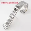 İzle Bantlar 20mm İstiridye Jubilee Style Strap Watch Band 904L Paslanmaz Çelik Bilezik Yedek Parçalar Fırçalanmış Cilalı Glide Kilit Sistemi244K