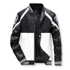 Baseball Jackets Men Stand Collar Autumn Spring Leather PU Coat Mens Zipper Jacket Outwear Bomber Jacke Men Sportswear 211110