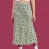 Vintage cintura alta midi saias mulheres streetwear algodão longa saias chique estilo vintage senhoras saias xadrez de verão 210309