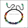 Bracelets Jewelry 6Mm Natural Stone Woven Yoga Seven Chakra Bracelet Energy Reiki Beaded, Strands Drop Delivery 2021 Kh6Tq