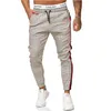 Pantalon à rayures pour hommes Casual Loose Pencil Pants Slim Fit Plaid Side Stripe Skinny Jogger Casual Pantalon de haute qualité 211201