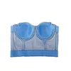 Denim Corset Crop Top Women Tank Summer Top Cropped Lady Clothes Sexy Camis Push Up Denim Bra Backless Bustier Party Club Vest 210709