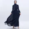 Vêtements ethniques 2023 Double mousseline de soie pleine longueur robe de femme musulmane Moyen-Orient Abaya Dress9508