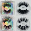 Kabarık Vizon Kirpik 8D 25mm 27mm Uzun Faux Minks Dramatik Görünüm Kalın Wishy Lashes