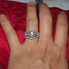 Conjuntos de anillos de boda Anillos de compromiso de plata para hombre Joyería Anillos de pareja de diamantes de moda para mujeres