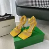 Clássico vintage feminino senhora verão recortes sandália sapatos instagram moda designer de luxo calçado de salto alto vestido de festa b3220