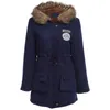 Ly Varey Lin abrigos de algodón de invierno para mujer, chaqueta con capucha, cuello de piel, Parka mediana larga de talla grande 3xl, prendas de vestir gruesas militares para la nieve 210526