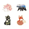 Broches esmaltados de animais de desenho animado de gato preto para mulheres moda vestido casaco camisa demin broche engraçado de metal emblemas 8315157