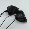 Collane con ciondolo intrecciato a mano in pietra vulcanica nera naturale irregolare per donna, uomo, moda, gioielli fortunati