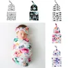 Bébé Swaddle Blanket Bow Bandeau Chapeau 3 pcs Sacs de Couchage Wrap INS Toddler Cartoon Dinosaur Sleep Sacks Shark Photographie Prop