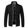 Vestes pour hommes Cardigan pour hommes épaissir mélange de coton respirant pull confortable au toucher Trui col montant chaud décontracté automne hiver