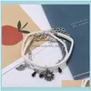 Beaded Jewelrybeaded Strands 4Pcs/Set Handcraft Boutique Fashion Multilayer Crystal Stone Beads Strand Bracelets Bangles Pulseras Boho Muj