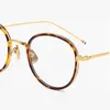 Moda óculos de sol quadros Retro Thom marca liga acetato óculos quadro homens mulheres vintage rodada óculos tb905 óptica miopia prescrição